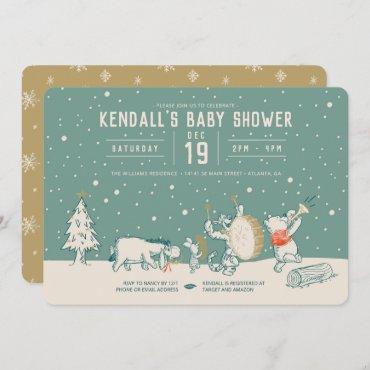 Winnie the Pooh and Pals Winter Baby Shower Invitation