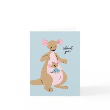 Winnie the Pooh's Kanga & Roo | Boy Shower Thank You Card