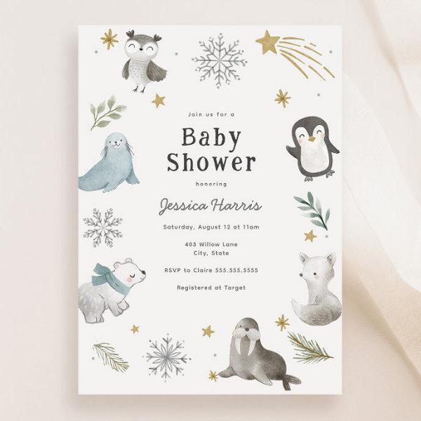 Winter Baby Animals Baby Shower Gender Neutral