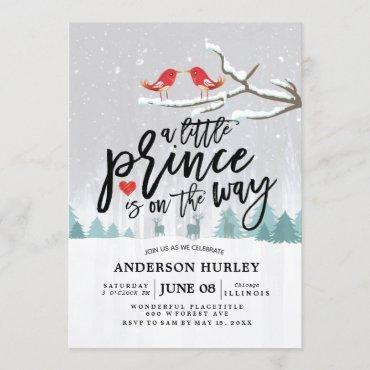 Winter Baby Shower a little prince is on the way Invitation