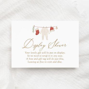 Winter Christmas Baby Clothes Display Shower Enclosure Card