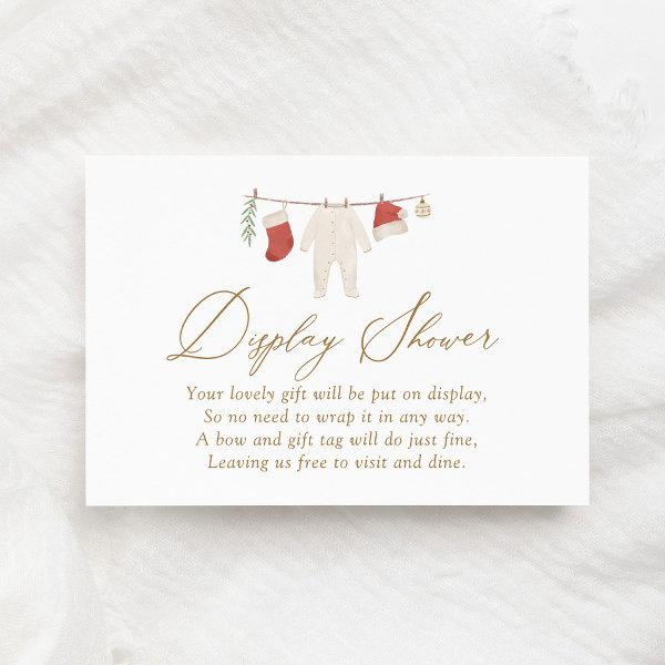 Winter Christmas Baby Clothes Display Shower Enclosure Card
