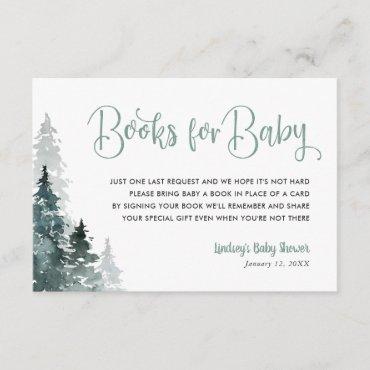 Winter Forest Baby Shower Book Request Card