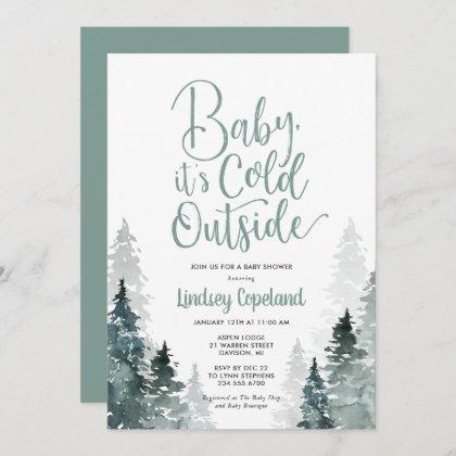 Winter Forest Baby Shower Invitation