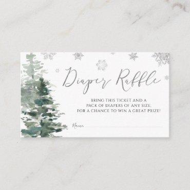 Winter Forest Silver It's Cold Outside Diaper Enclosure Card