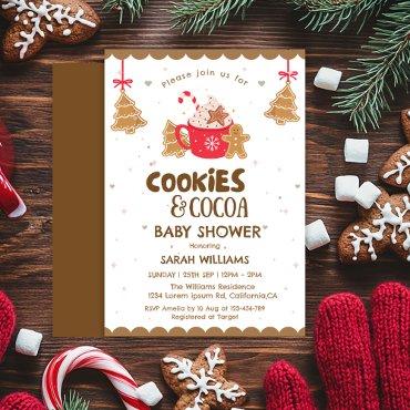 Winter gingerbread Cocoa and Cookies Baby Shower