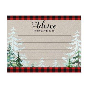 Winter Lumberjack Trees Baby Shower Advice Card