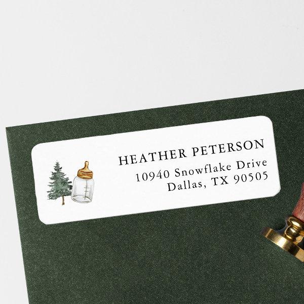 Winter Mountain Baby Shower Return Address Label