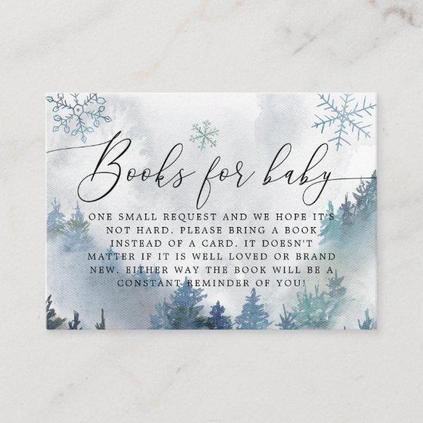 Winter Mountain Blue Snowflakes Book Request Enclosure Card