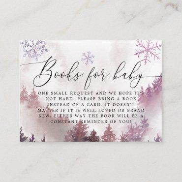 Winter Mountain Pink Snowflakes Book Request  Enclosure Card