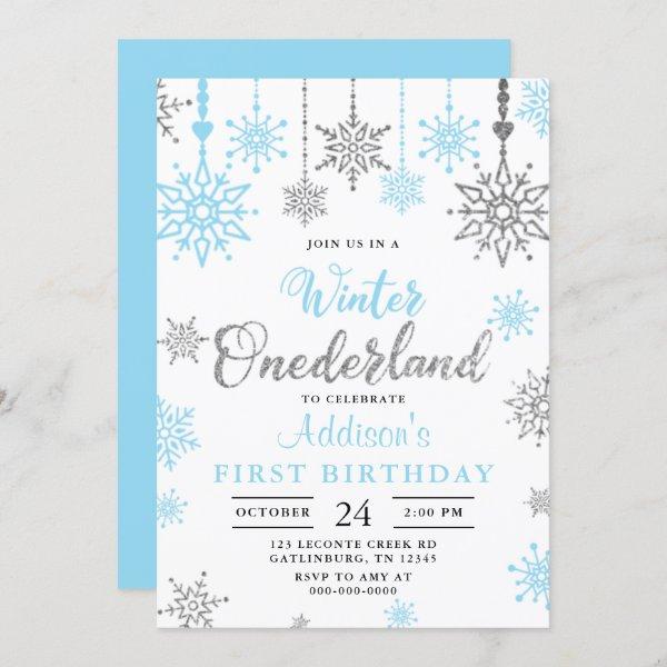 Winter Onederland Snowflake 1s Birthday