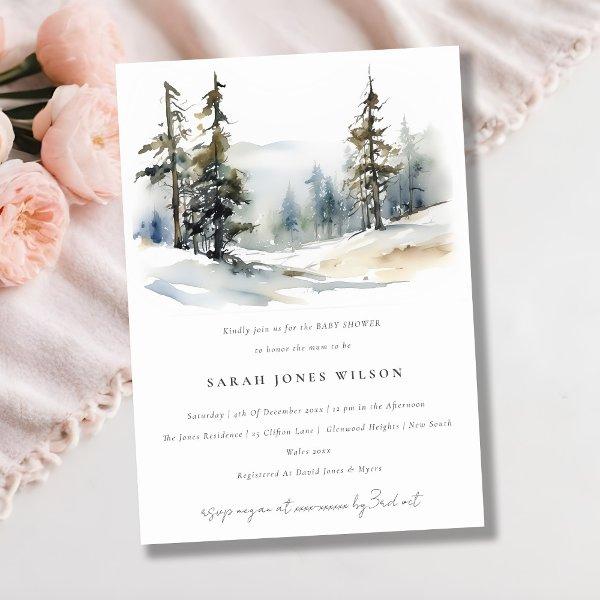 Winter Pine Trees Snow Landscape
