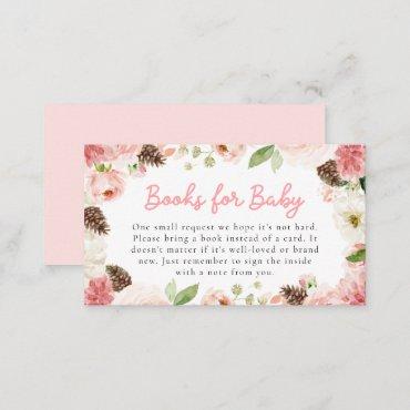 Winter Pink Girl Baby Shower Books for Baby Enclosure Card
