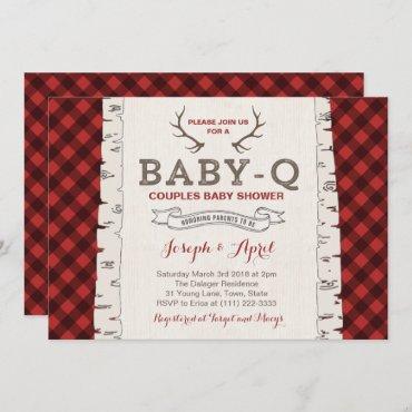 Winter Plaid Couples Baby Shower for boy