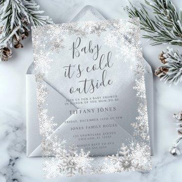 Winter Snowflake Frosted Baby Shower  Acrylic