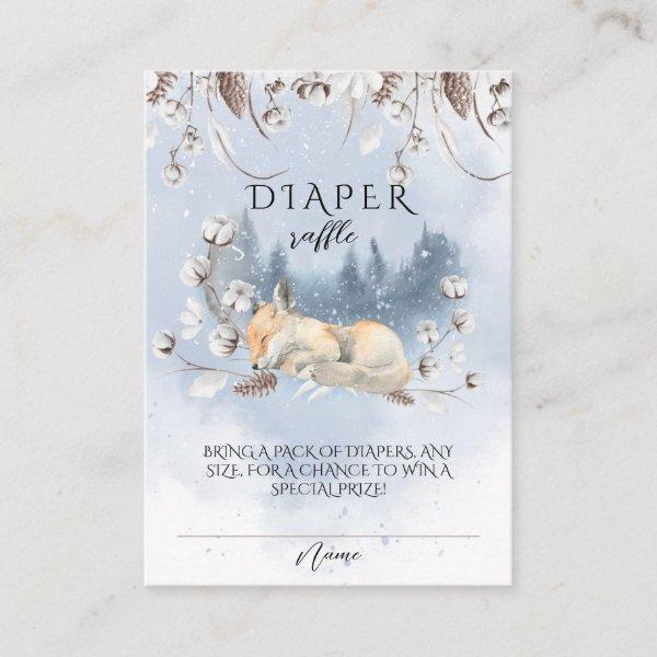 Winter wonderland Baby Shower diaper raffle Enclosure Card