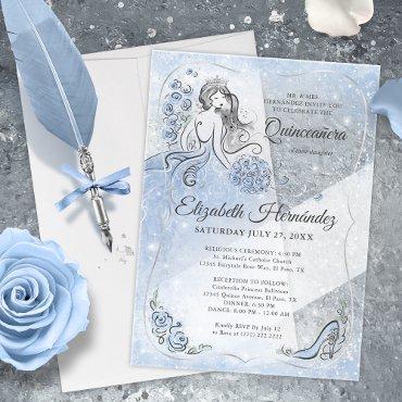 Winter Wonderland Silver Light Blue Quinceanera Acrylic