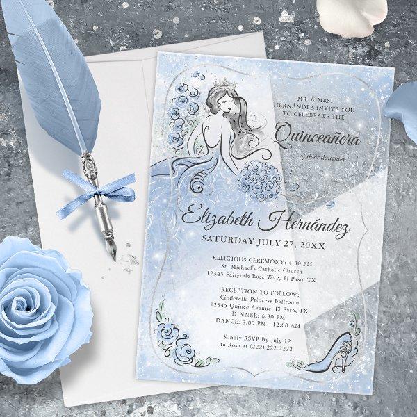 Winter Wonderland Silver Light Blue Quinceanera Acrylic