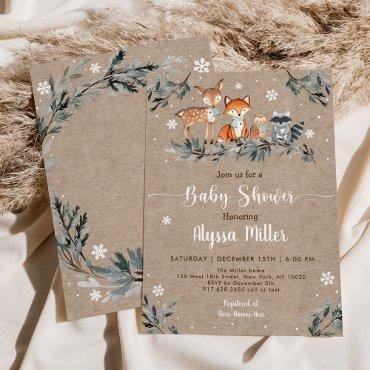 Winter Woodland Greenery Snowflake