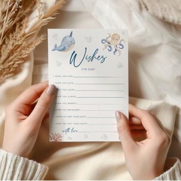 Wishes For Baby Card, Ocean Baby Shower Card