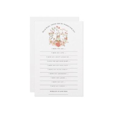 Wishes for Baby Shower Vintage Bunny Girl Woodland