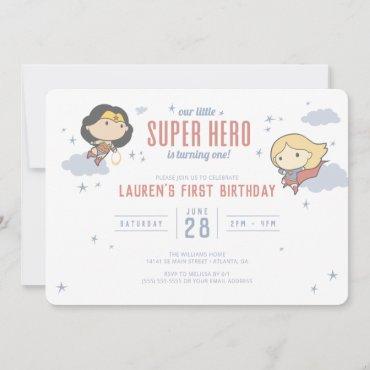 Wonder Woman & Supergirl | Super Hero Birthday Invitation