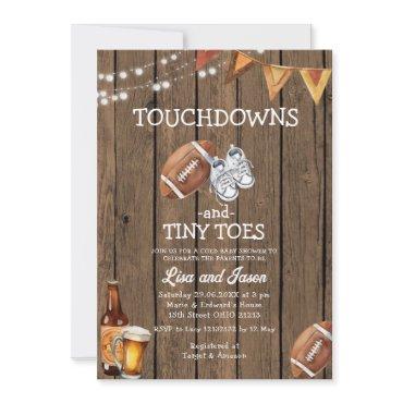 Wood Touchdown Tiny Toes Football Baby Shower