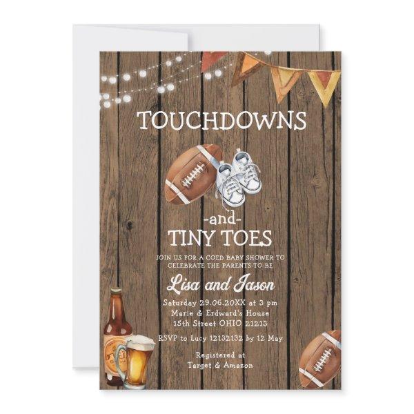 Wood Touchdown Tiny Toes Football Baby Shower