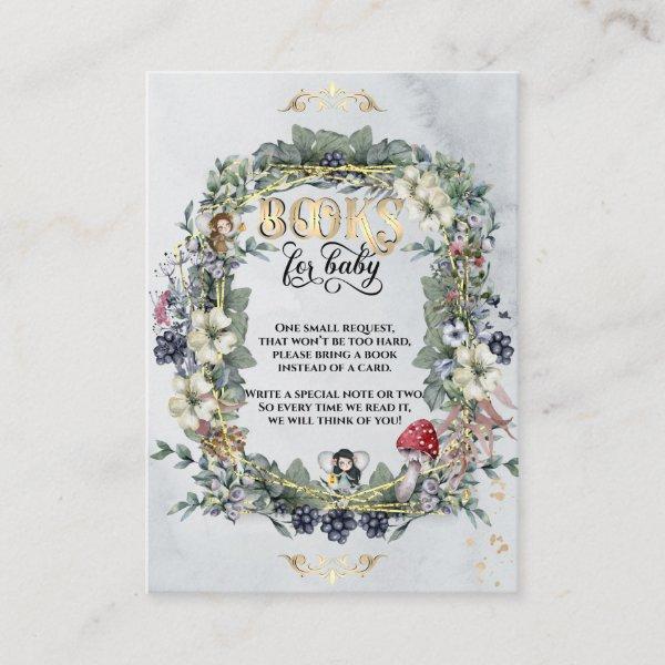 Woodland animal enchanted forest Baby Shower Book Enclosure Card