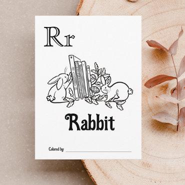 Woodland Animals ABC Coloring Baby Shower Activity Postcard