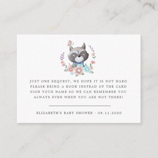 woodland animals baby racoon baby shower enclosure card