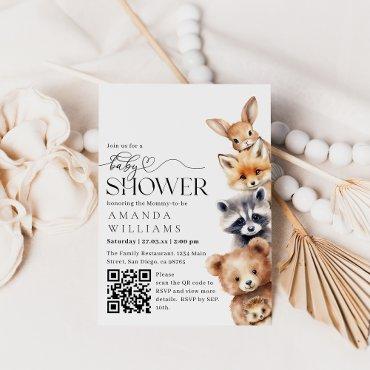 Woodland Animals Modern QR code