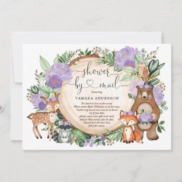 Woodland Animals Purple Floral Baby Shower By Mail