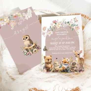 Woodland animals wildflower Girl