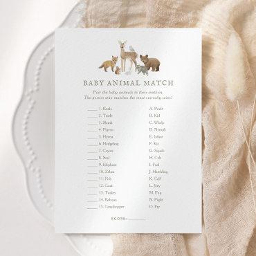 Woodland Baby Shower Baby Animal Match Game