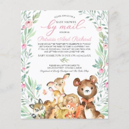 Woodland Baby Shower By Mail Budget Invitation