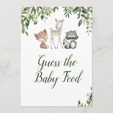 Woodland Baby Shower - Guess the Baby Food Game