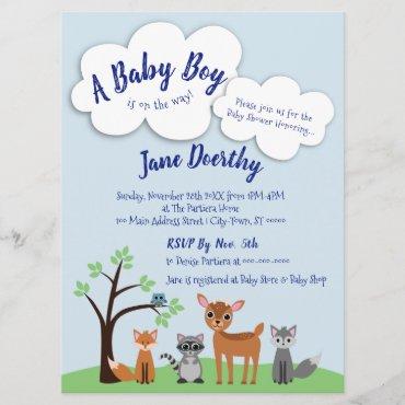 Woodland Baby Shower Invitation - Forest Animals