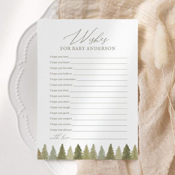 Woodland Baby Shower Wishes for Baby