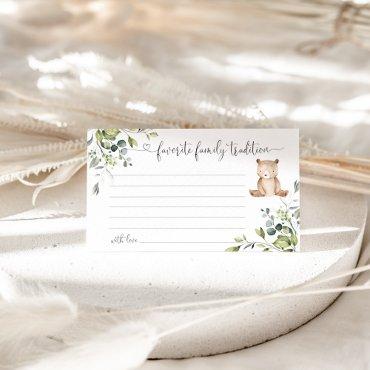 Woodland bear favorite family tradition enclosure card