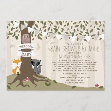 Woodland Creature Social Distance Baby Shower Invitation