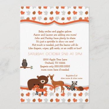 Woodland Creatures Fall Neutral Baby SPRINKLE Invitation