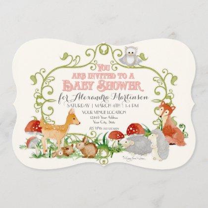 Woodland Fairy Tale Baby Shower Invitations Cards