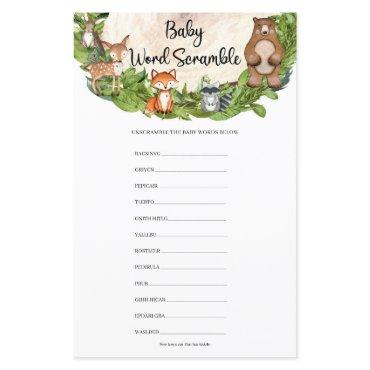 Woodland forest animals wood Baby Word Scramble