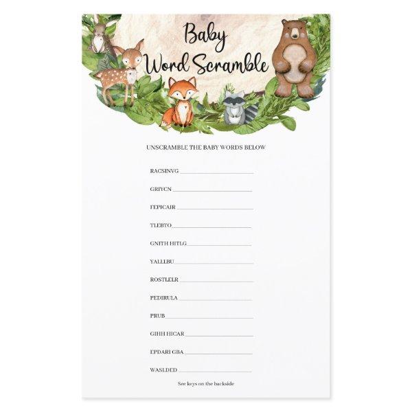 Woodland forest animals wood Baby Word Scramble