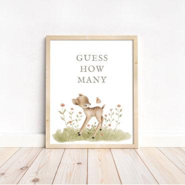 Woodland Forest Baby Shower Guess How Many  Poster
