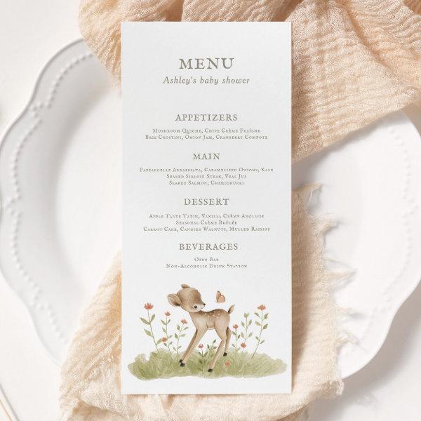 Woodland Forest Baby Shower Menu