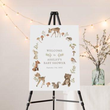 Woodland Forest Creatures Baby Shower Welcome Foam Board