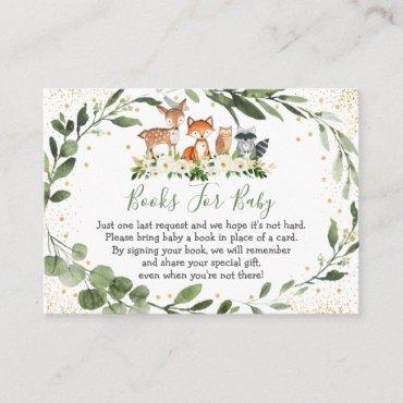Woodland Greenery Forest Animal Book Request Enclosure Card