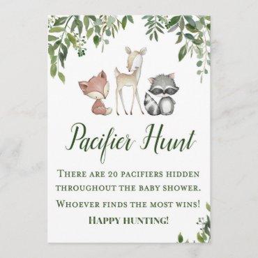 Woodland Party Sign - Pacifier Hunt Game Sign 5x7